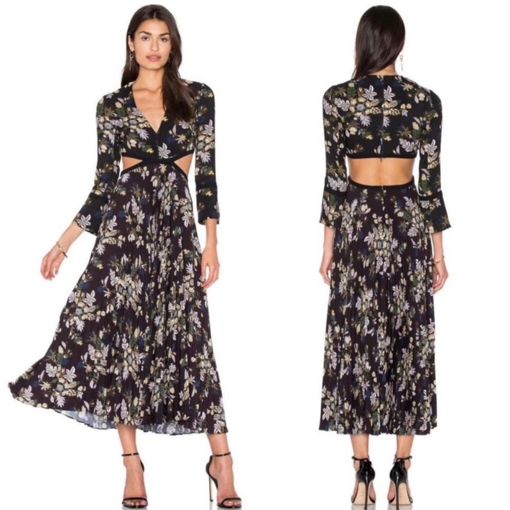 A.L.C. Josefa Dress Black Floral Maxi